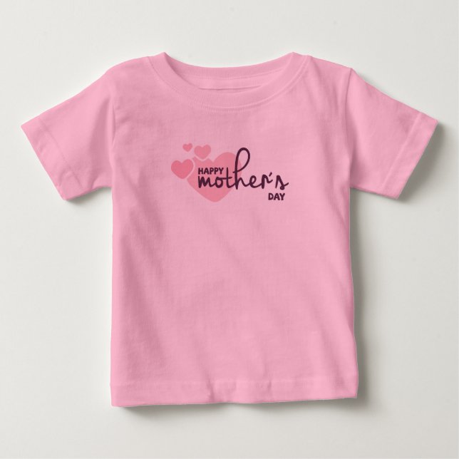 Pink Hearts Happy Mother's Day | Bodysuit (Front)