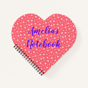 Pink Hearts - Heart Shaped Notebook