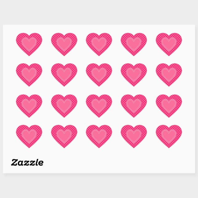 Pink Hearts Heart Sticker (Sheet)