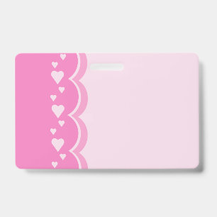 Pink Hearts ID Badge