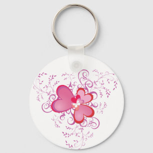 Pink Hearts Key Ring