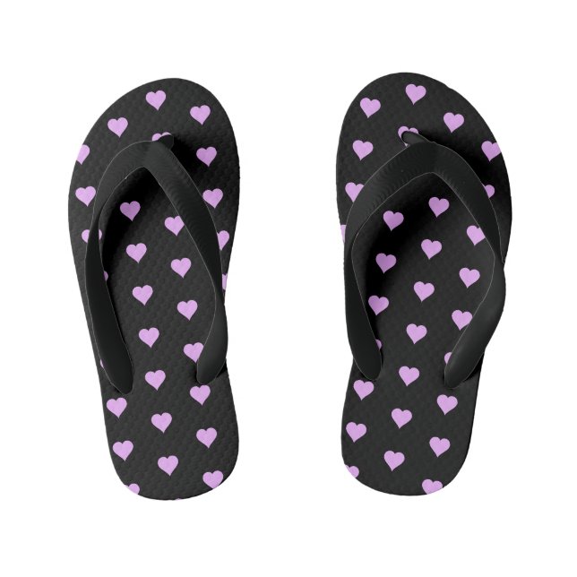 Pink Hearts  Kid's Jandals (Footbed)