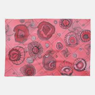 Pink Hearts Kitchen Towel