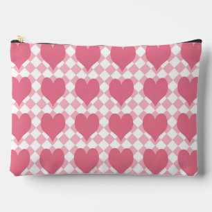 Pink Hearts Large Accessory Pouch
