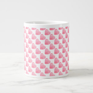 Pink Hearts Large Coffee Mug