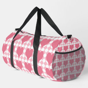 Pink Hearts Large Duffle Bag