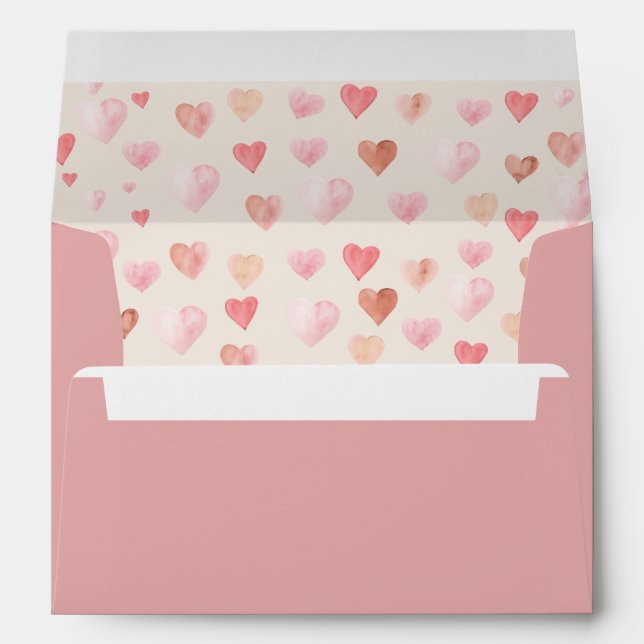 Pink Hearts Liner, Blush Little Sweetheart Baby Envelope (Back (Bottom))