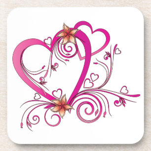 Pink Hearts Linked Coaster