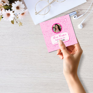 Pink Hearts Love Coupons with Photo Valentine Card