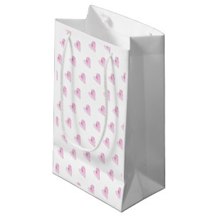 Pink Hearts Love Sweet Valentines Day Wedding Baby Small Gift Bag