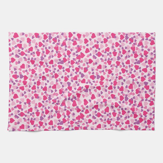 Pink Hearts Love Towel (Horizontal)