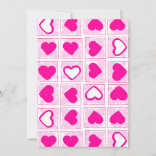 Pink Hearts Love XOXO Invitation