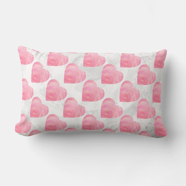 Pink Hearts Lumbar Cushion (Front)