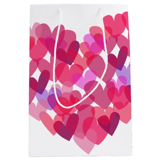 Pink Hearts Medium Gift Bag (Front)