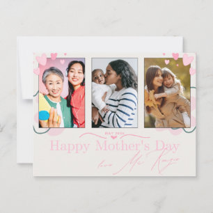 Pink Hearts Mother's Day Postcard