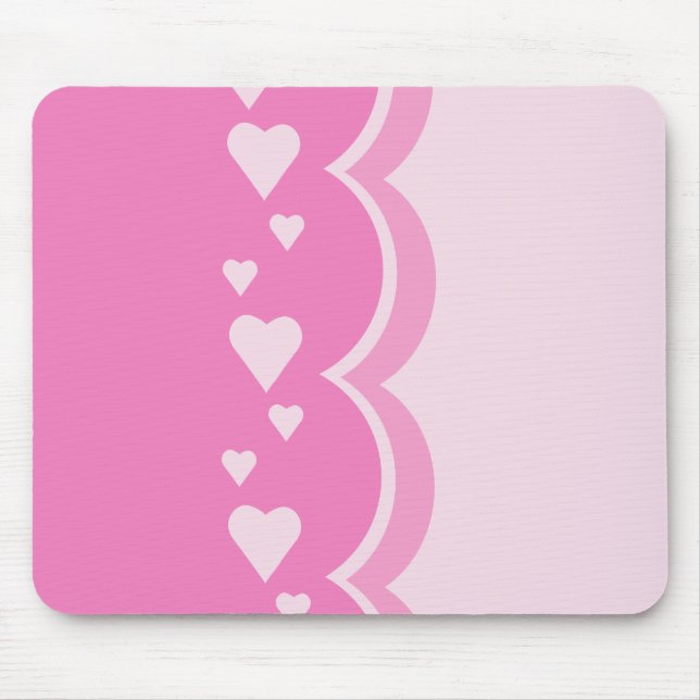 Pink Hearts Mouse Pad (Front)