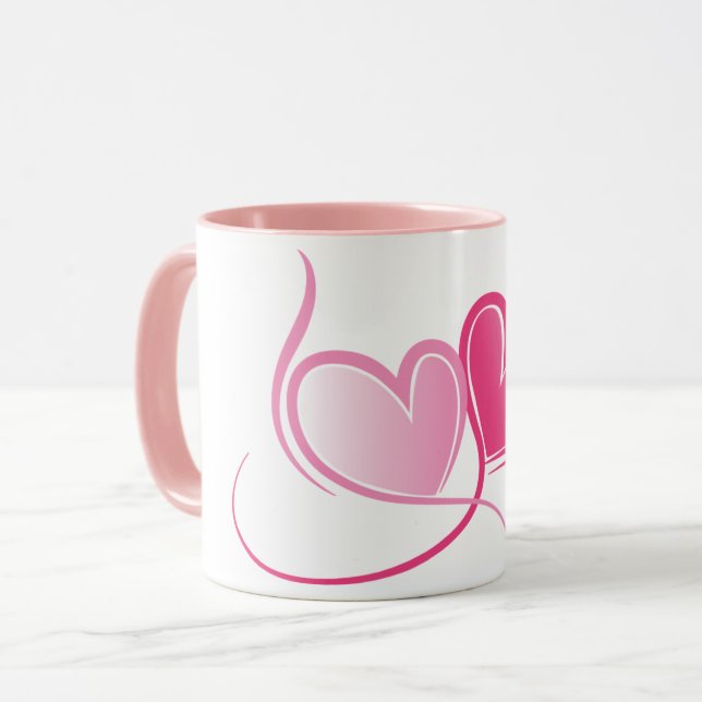 Pink Hearts Mug (Front Left)