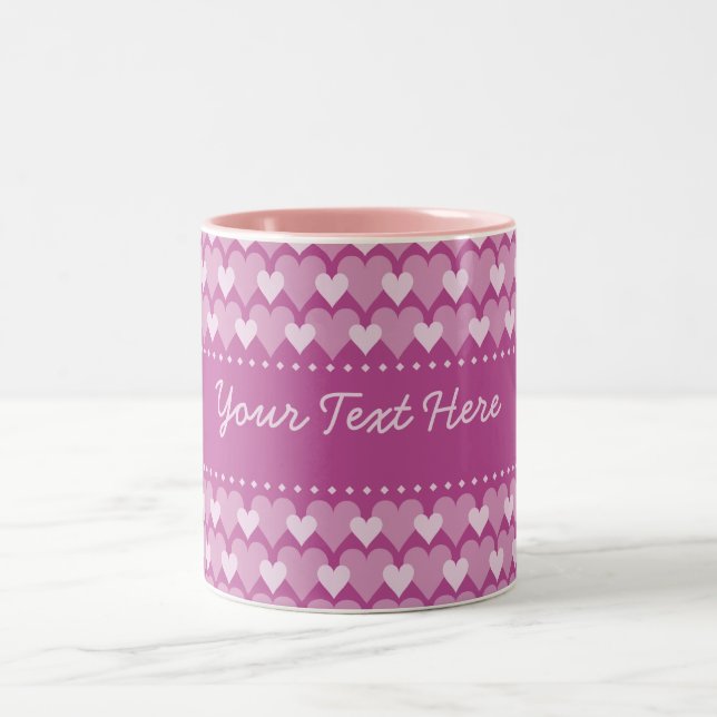 Pink Hearts mug - customise (Center)