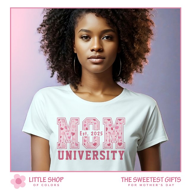 Pink Hearts Mum University Mother's Day Tri-Blend Shirt (Creator Uploaded)