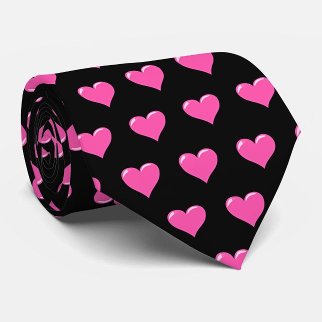 Pink Hearts - My Love Tie (Rolled)