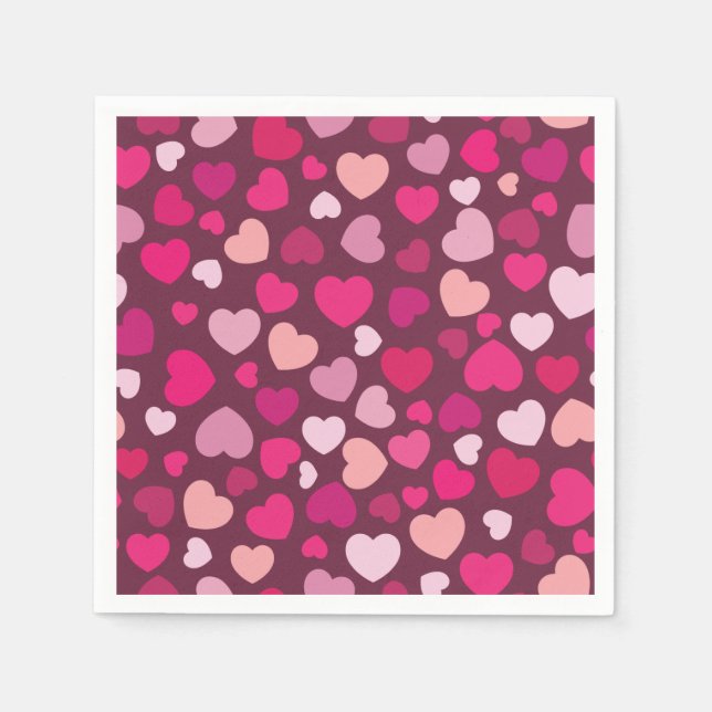 Pink Hearts Napkin (Front)