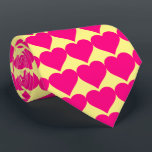 Pink hearts on a Yellow background. Tie<br><div class="desc">Pink heart pattern set on a yellow background.</div>