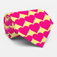 Pink hearts on a Yellow background.
