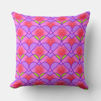 Pink Hearts Overlapping  Cushion
