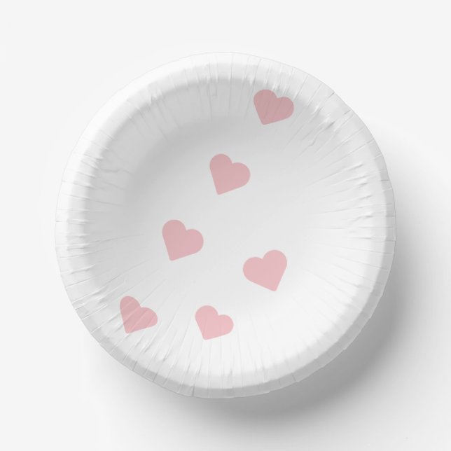 Pink Hearts Paper Plate (Front)