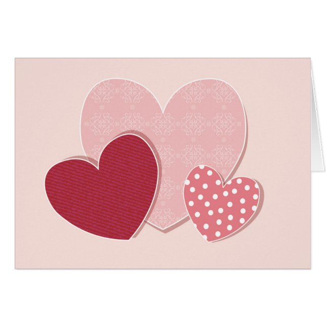 Pink Hearts Paper Sticker (Front Horizontal)
