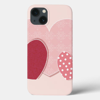 Pink Hearts Paper Sticker iPhone 13 Case