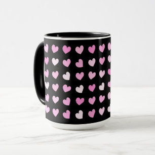 Pink Hearts Pattern Coffee Mug