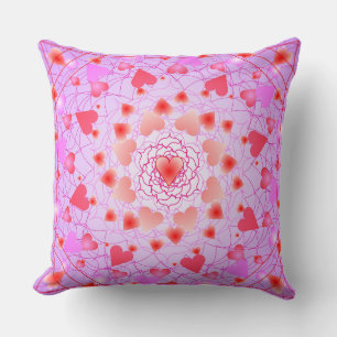 Pink Hearts Pattern Cushion