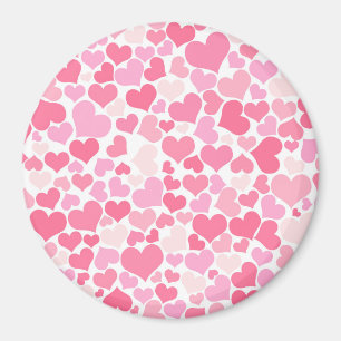 Pink Hearts Pattern - Cute, romantic magnet