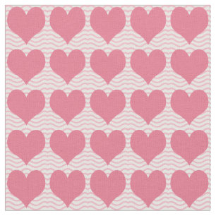 Pink Hearts Pattern Fabric