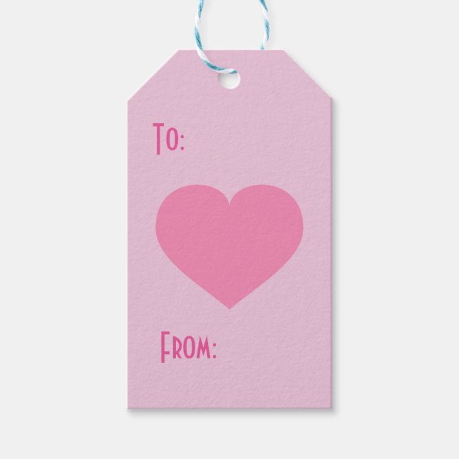 Pink Hearts Pattern Gift Tags (Front)