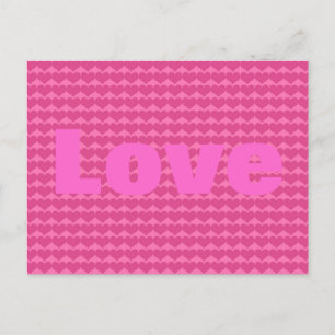 Pink Hearts Pattern Holiday Postcard