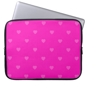Pink hearts pattern laptop sleeve