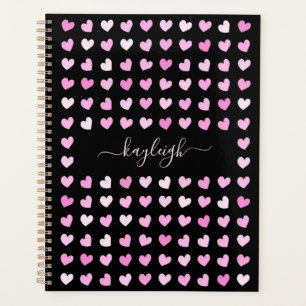 Pink Hearts Pattern Planner