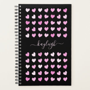 Pink Hearts Pattern Planner