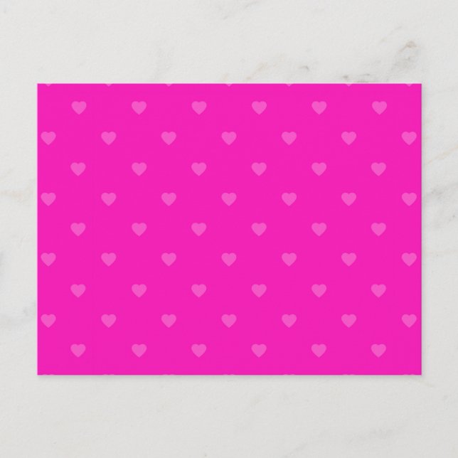 Pink hearts pattern postcard (Front)