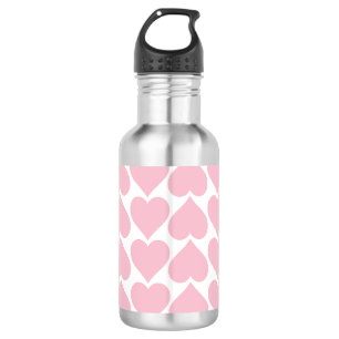 Pink Hearts Pattern, Romantic, Love 532 Ml Water Bottle