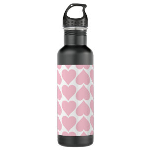 Pink Hearts Pattern, Romantic, Love 710 Ml Water Bottle