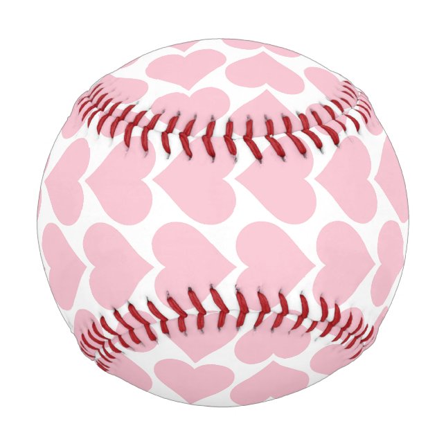 Pink Hearts Pattern, Romantic, Love Baseball (Back)