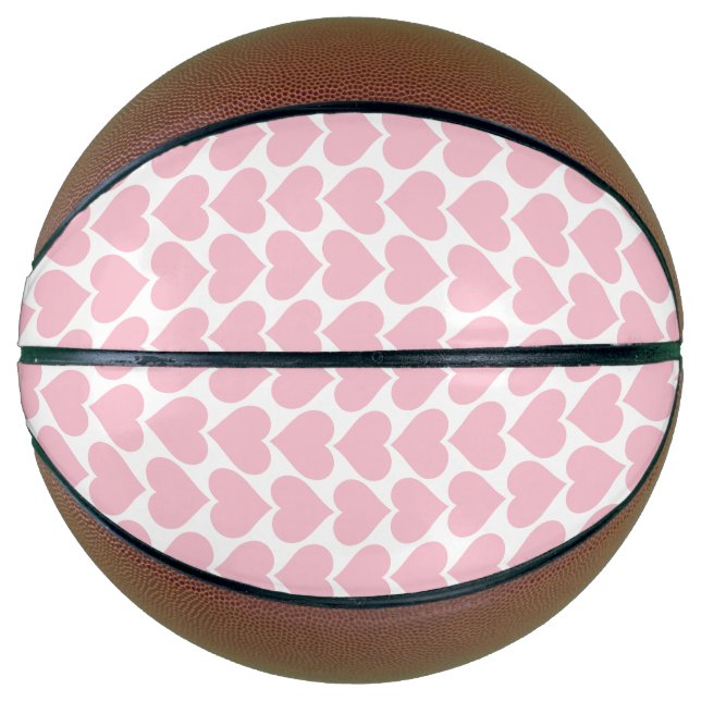 Pink Hearts Pattern, Romantic, Love Basketball (Front)