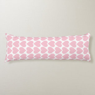 Pink Hearts Pattern, Romantic, Love Body Cushion