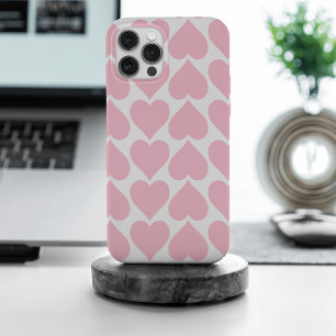 Pink Hearts Pattern, Romantic, Love iPhone 15 Pro Max Case