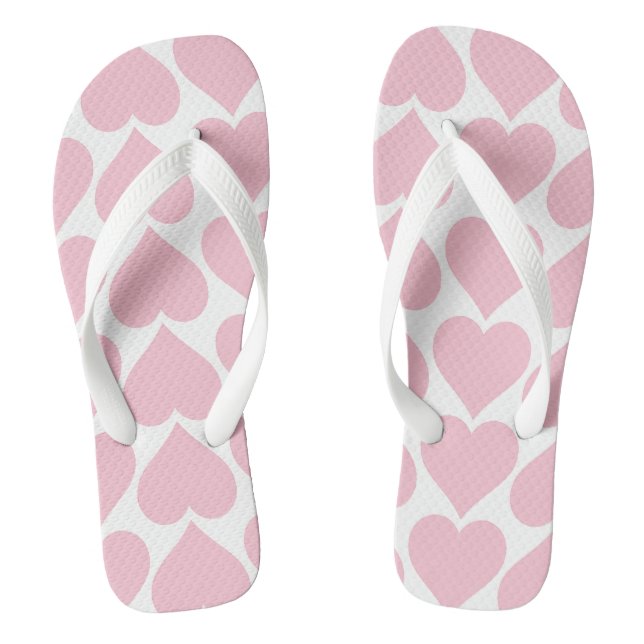 Pink Hearts Pattern, Romantic, Love Jandals (Footbed)