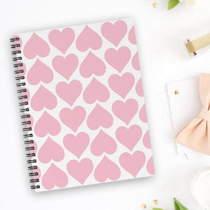 Pink Hearts Pattern, Romantic, Love Notebook