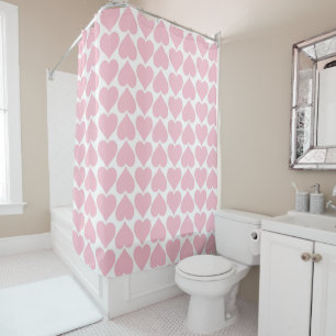 Pink Hearts Pattern, Romantic, Love Shower Curtain